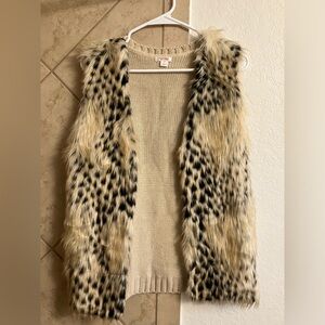 Cheetah Print Fur Vest